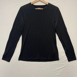 100% Medium Black Merino Wool All-Season QUINCE Long Sleeve Base Layer